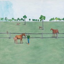 William Nuttall with horses in field, 2023 Noel McKenna