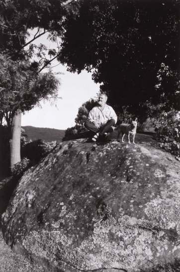 Jeff Carter with his dog Annie Rose at Foxground NSW