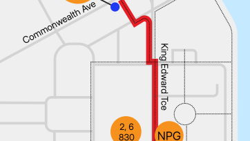 Map of public transport near the National Portrait gallery