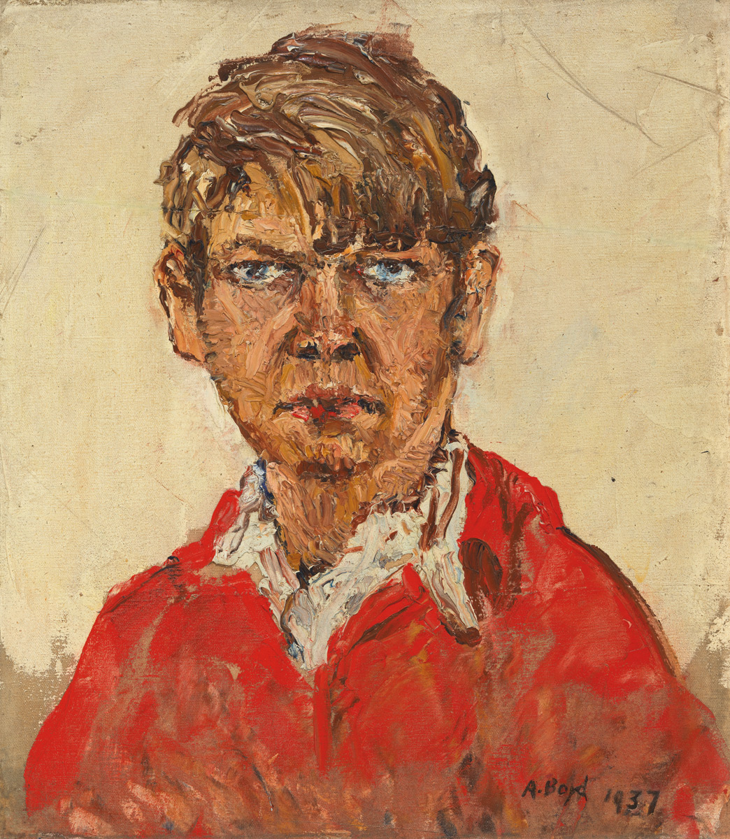 Self Portrait in red shirt, 1937 by Arthur Boyd