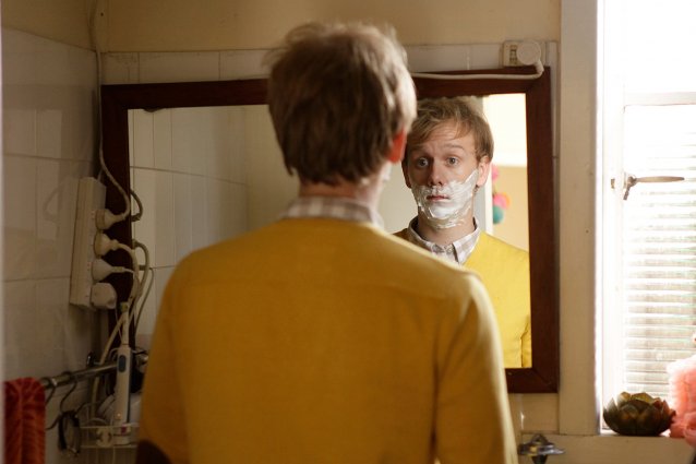 Josh Thomas, on-set still from Please Like Me series 1