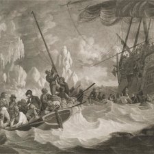 Part of the crew of His Majesty's Ship Guardian endeavouring to escape in the boats