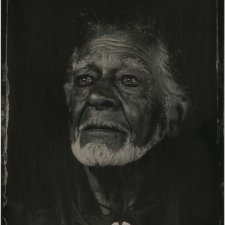 Men of High Degree: Jim Everett – puralia meenamatta (clan plangermairreenner, Ben Lomond people, Cape Portland nation, north-east Tasmania), 2023 Brenda L Croft, Prue Hazelgrove (Wet plate collodion process technical assistant) 