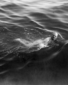 General Birdwood, the Idol of Anzac, taking a dip in the sea after a hard days work 1915