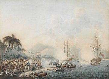 View of Owhyhee in the Sandwich Islands in the south Seas (The Death of Cook)