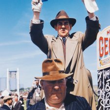 Bookmakers at race meeting, England