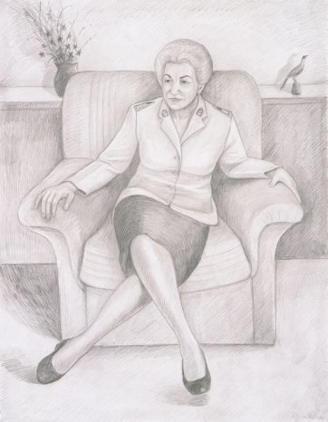 Preparatory study for General Eva Burrows AC AO