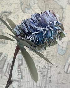 Blue banksia made from paper