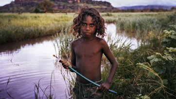 Frog Hunter, Damien Wurrkidj, 2011 by Matthew Abbott