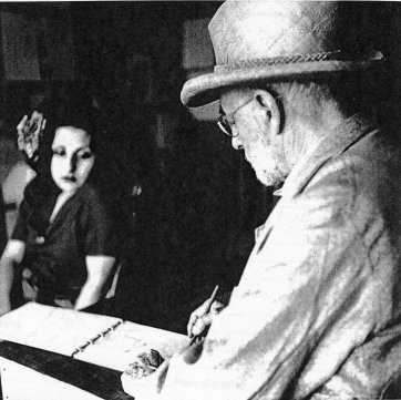 BRASSAï   Romania 1899 - France 1984
Matisse with his model from A portfolio of ten photographs 1939, printed c.1973