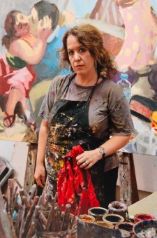 Wendy Sharpe in her studio