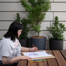 Drawing in the Western Courtyard