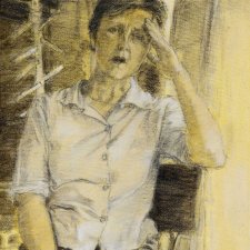 Study (b) for portrait of Helen Garner