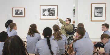 A school group in the Gallery