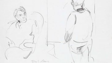 Sketch of Clifton Pugh painting John Perceval