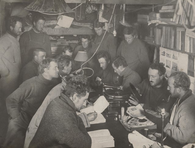 A winter evening at the hut, c.1911-1912