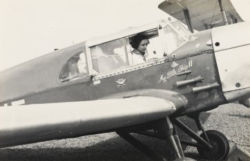 Mrs Bonney flying from Australia to South Africa via Siam. Singapore 1937 (in her aeroplane, ”My Little Ship II”), 1937 unknown photographer