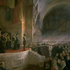 Opening of the First Parliament of the Commonwealth of Australia by H.R.H. The Duke of Cornwall and York, May 9, 1901, 1903 by Tom Roberts