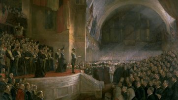 Opening of the First Parliament of the Commonwealth of Australia by H.R.H. The Duke of Cornwall and York, May 9, 1901, 1903 by Tom Roberts