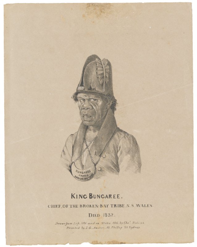 King Bungaree, chief of the
Broken Bay tribe NS Wales, 1834