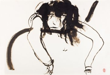 Wendy drunk 11pm, 1983 by Brett Whiteley