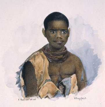 Trugernanner (aka Truggernana or Truganini), 1837-1847 by Thomas Bock