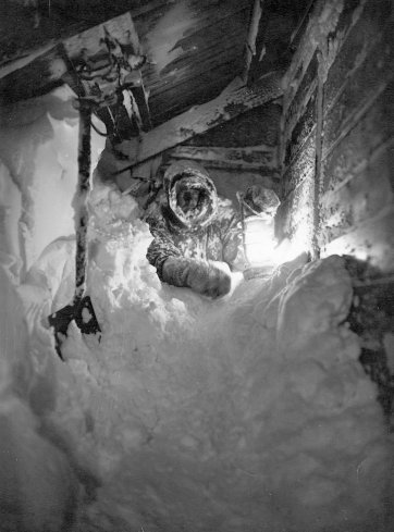 An incident in March, soon after the completion of the hut, c.1912 Frank Hurley