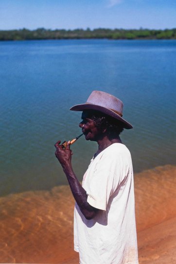 Ginger Riley at the Limmen River, Northern Territory