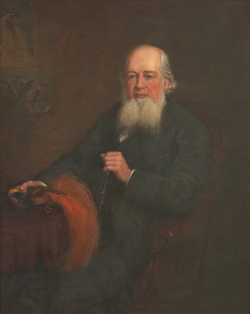 Portrait of John Gould with a specimen of Count Raggi's Bird of Paradise, 1878 H R Robertson