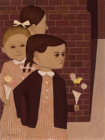 The girls at school, 1959 John Brack. National Gallery of Australia, Bequest of Mrs Elizabeth Summons MBE 2015. © Helen Brack